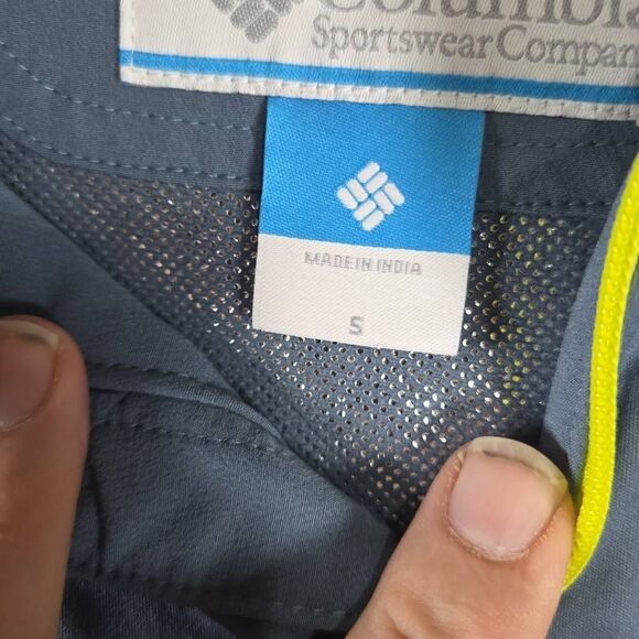 Columbia Men's Full Zip Colorblock Omni Heat Wind Block Jacket Gray Blue Small - Picture 4 of 7